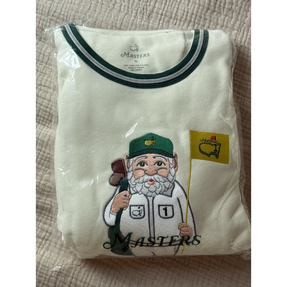 NWT 2026 Masters Gnome Golf Crewneck Pullover Sweatshirt XL White Embroidery